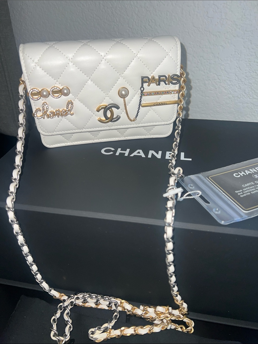 AUTHENTIC CHANEL LIMITED EDITION RUNWAY Ivory Quilted Lambskin